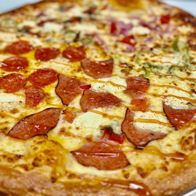 2 Large 14" Cheese Pizza with 1 Topping each.