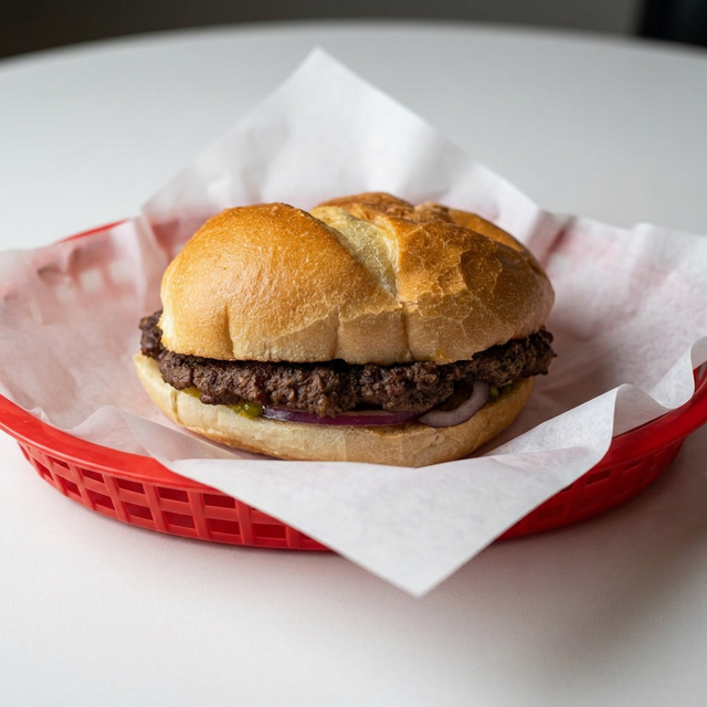 Hamburger (100% Angus Beef).